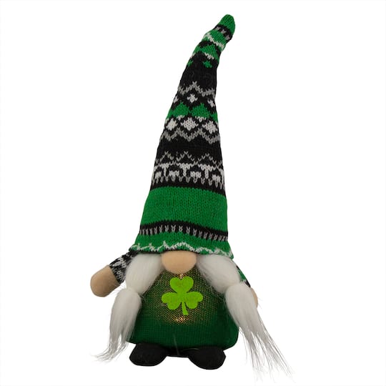 11.5" LED St. Patrick's Day Gnome Decoration